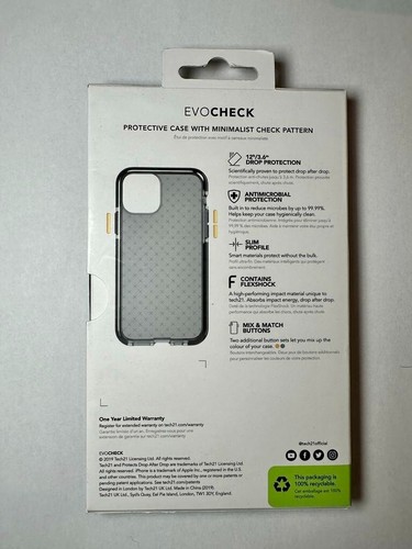 Tech21 Evo Check Black FlexShock 12 ft Drop Protection Case Cover for iPhone 11 - Picture 3 of 3