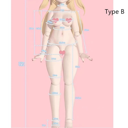 White Skin 1/4 Doll's Body Part Soft Pvc 45 Cm Height Jointed Doll Dress Up Toy - Picture 8 of 29