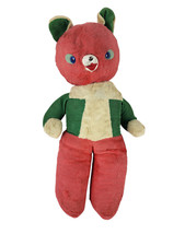 Vintage Plush Stuffed Toy Rare Collectible Soft Doll Red Green