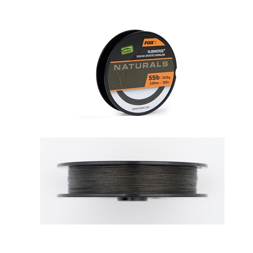 Оплетка Fox Submerges Naturals 020мм 158 кг 35 фунтов 300 м Гефлохтеновый Карпфеншнур 11890₽