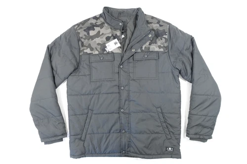 DC STAR SHOES CAMO MILITARY GRAY LARGE PUFFER JACKET MENS NWT NEW - product listing photo