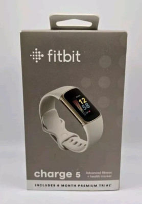Fitbit Charge 5 Activity Tracker - Lunar White/Soft Gold Stainless Steel