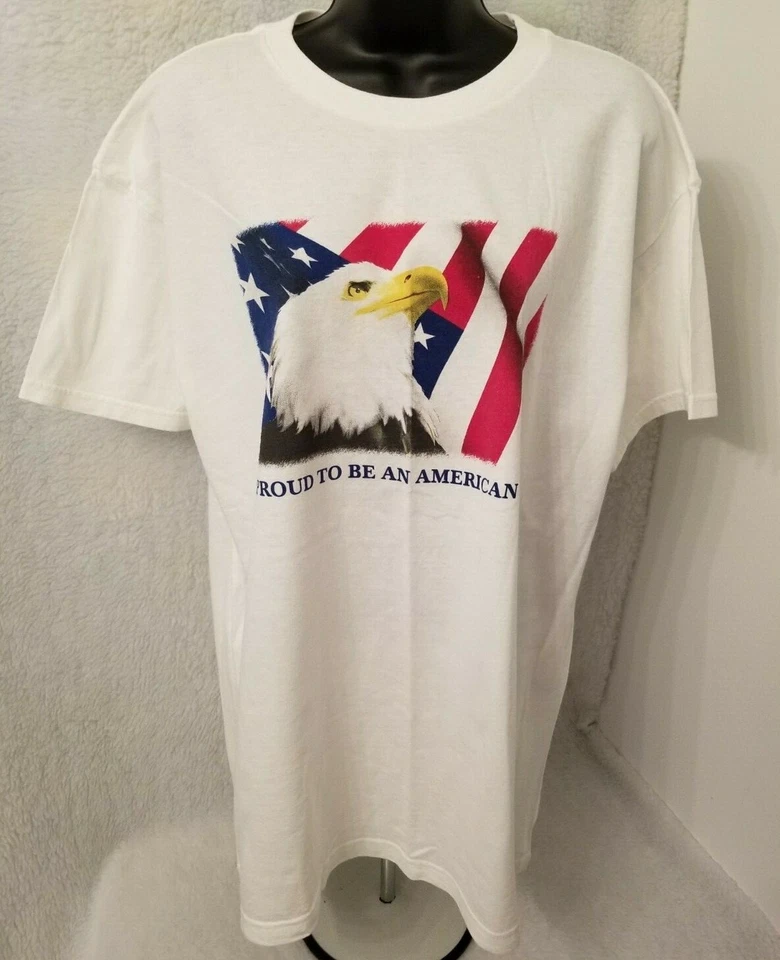 M&O Knits Mens Shirt Size L Large Multicolor Proud To Be An American Eagle Flag - Image 2 of 4