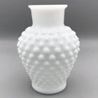 VTG Wrisley Milk Glass Hobnail Pattern Vase Bubble Bath Spice Jar 5" Tall - EUC