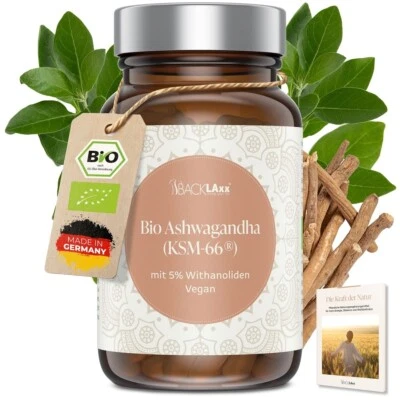 BACKLAXX® Bio-Ashwagandha - KSM-66® Premiumrohstoff - original indische Schlafbe
