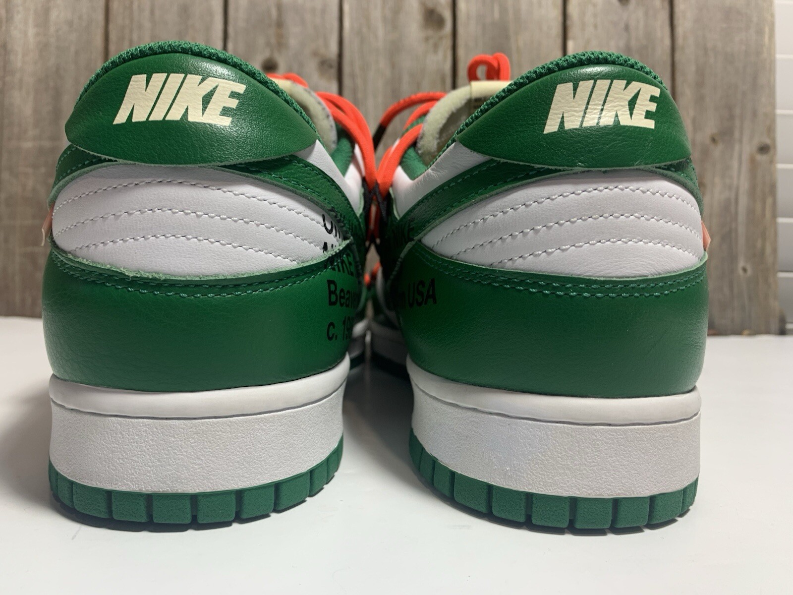 OFF WHITE X NIKE NIKE Dunk Low X Off White verde pino SCARPE DA UOMO SNEAKERS TAGLIA: US 13 UK 12