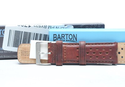 23mm Barton Racing Horween Leather Straps Dark Brown UK