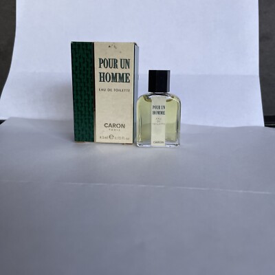 POUR UN HOMME by CARON 0.15fl.oz/4.5ml Eau de Toilette Splash with box VINTAGE