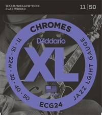 D'Addario Electric Guitar Strings ECG24 Chromes Jazz Light 11-50 Flatwound