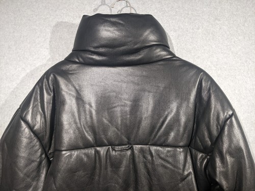 Nanushka Vegan Leather Puffer Jacket Size Medium Quilted Black Oversized Casual - Picture 9 of 24