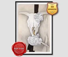 Georgia O'Keeffe Cow's Skull...  3D EffectsTexture Gel Handmade Ready to hang