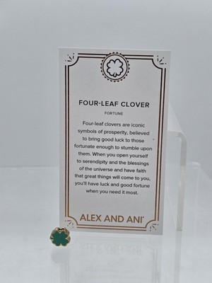 Alex and Ani Gold Plated FOUR LEAF CLOVER Charm for Slide Bracelet
