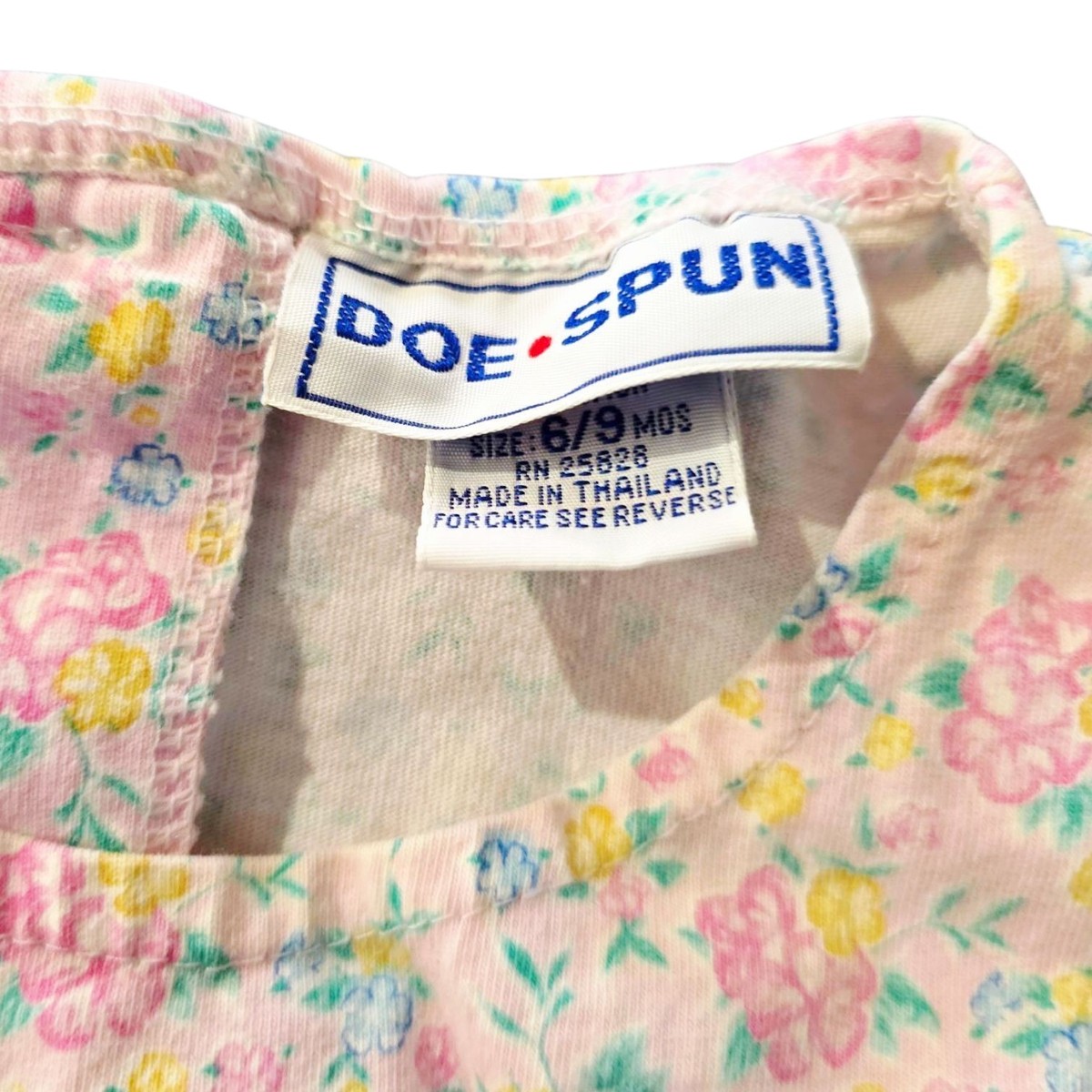 Vintage Doe Spun Romer Hat Baby Girl SZ 6-9M Set Pink Buttons Flowers Pastels View 6