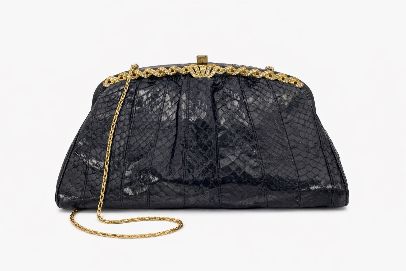 Neiman Marcus Morris Moskowitz Python Rhinestone … - image 1