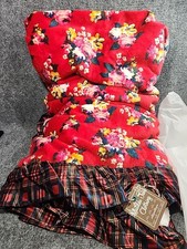 Matilda Jane "Wrap Me Up" Red Floral Plaid Ruffle Blanket Reversible