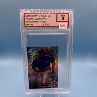 Bowman 2017 Chrome Mini Vladimir Guerrero Jr Blue Shimmer 134/150 BCP32 Mint 9