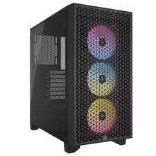 CORSAIR - 3000D RGB Airflow Mid-Tower PC Case, Black, 3 AR120 RGB Fans, High-...
