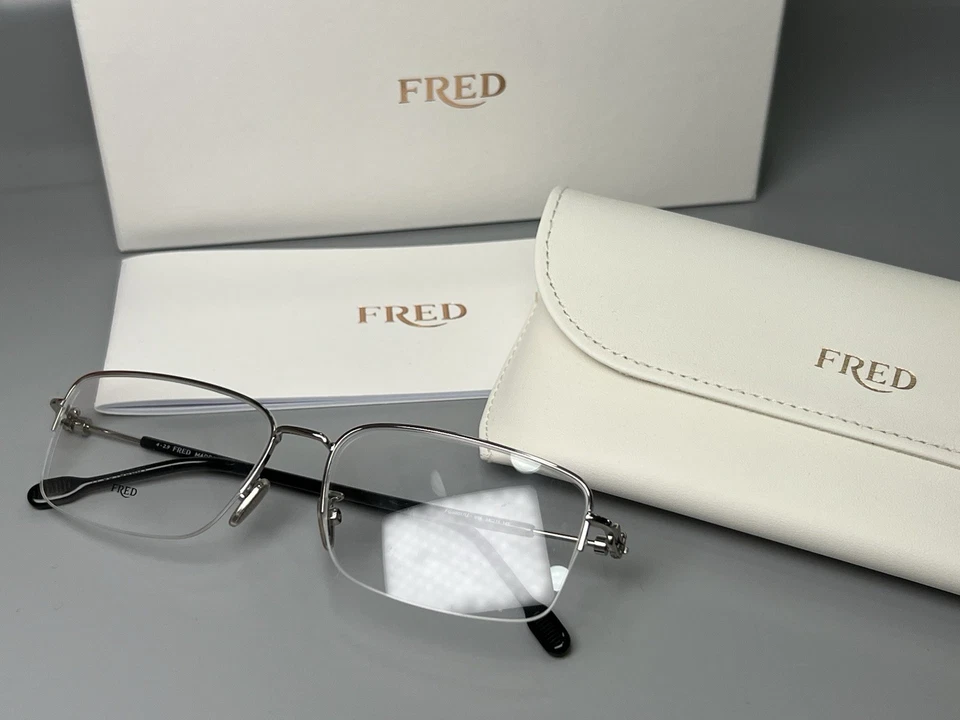 Brand New FRED Men Eyeglasses FG50017U 016 24k Gold Plated Square 58-145 Italy - Image 2 of 4