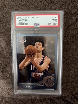Yao Ming 2002 Topps Chrome Chinese RC PSA 9