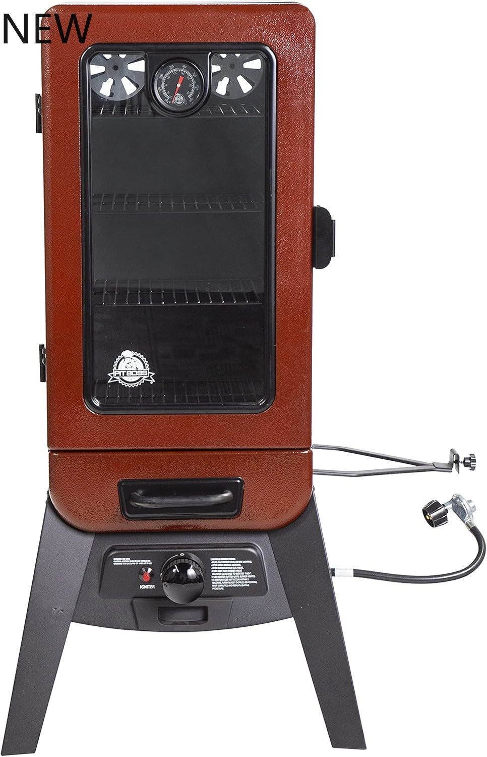 Pit Boss 3-Series Gas Vertical Smoker, Red Hammertone - 1077
