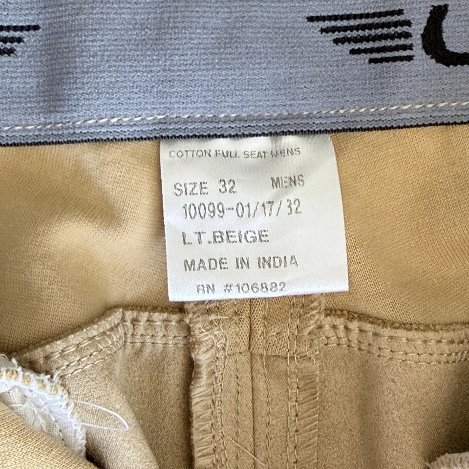 Calças de equitação TuffRider bege claro assento completo tamanho 32 bolsos com zíper - Imagem 4 de 4