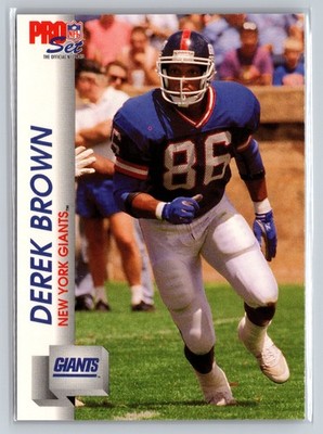 1992 Pro Set #591 Derek Brown New York Giants