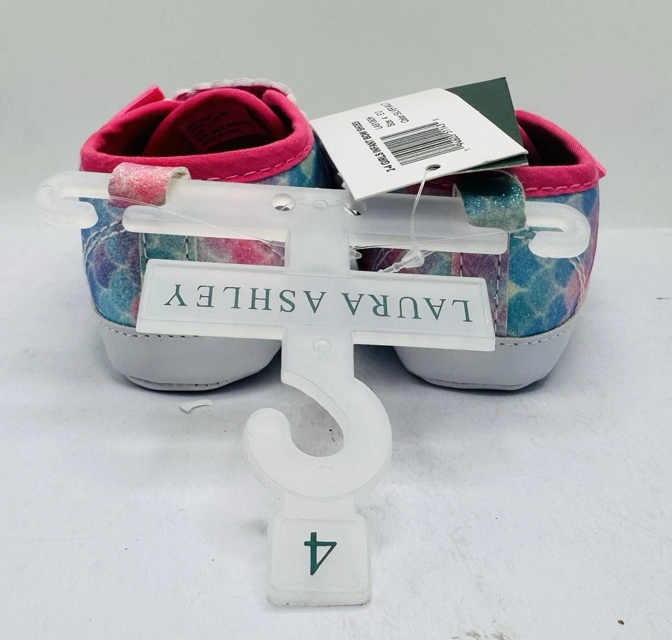 Laura Ashley - Zapatos con lazo para niñas talla 4 plateados múltiples LA91063H Foto 4 de 4