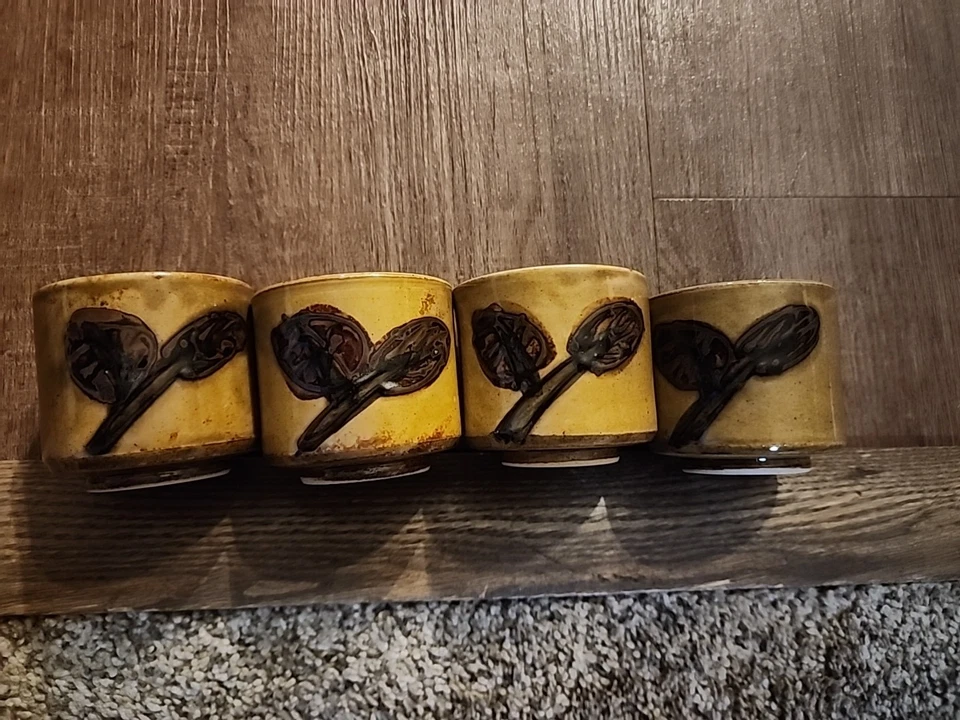 Otagiri? Juego de 4 tazas de té de gres esmaltado orgánico asiático Foto 3 de 4