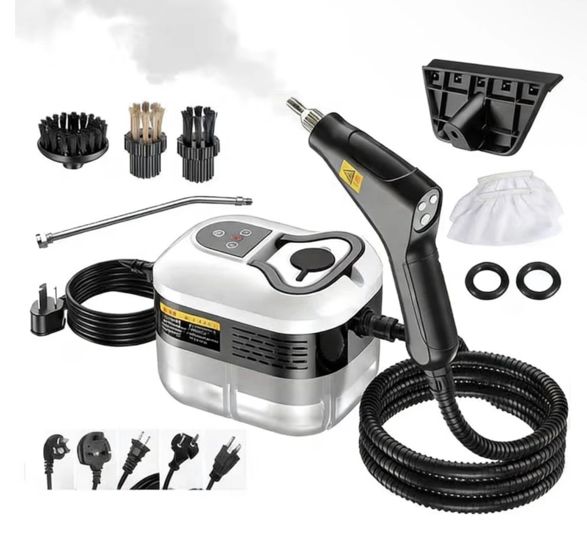 Handheld Steam Cleaner: 2500W High Temperature Pressurized Steamer with 6 Levels