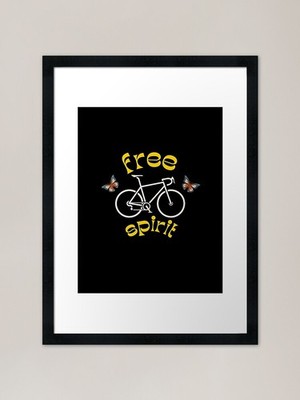 Rennrad Free Spirit - Fly Butterf gerahmtes Wandbild Poster Leinwanddruck Bild