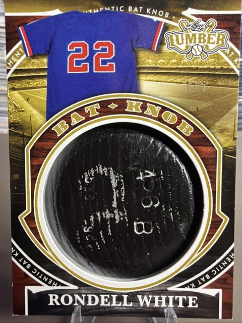 RARE 2025 Leaf Authentic Lumber Bat Knob #’d 1/1 Rondell White Chicago Cubs 22