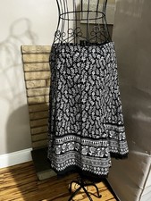 Dark Fairy Boho Floral And Paisley Skirt With Sequins And Ruffles Size 6