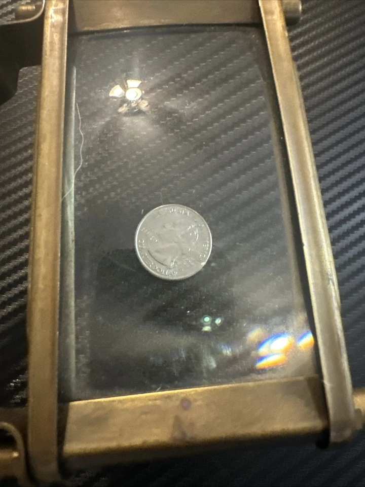 Lupa antigua de latón, posiblemente azul marino Foto 3 de 3