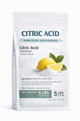 5lb Pure Citric Acid Powder 100%   Industrial -Heavy Cleaning -Non Food Grade -
