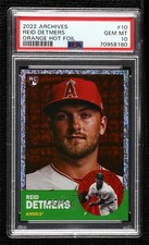 2022 Archives 1963 Topps Design Orange Hot Foil 15/15 Reid Detmers PSA 10 05pr