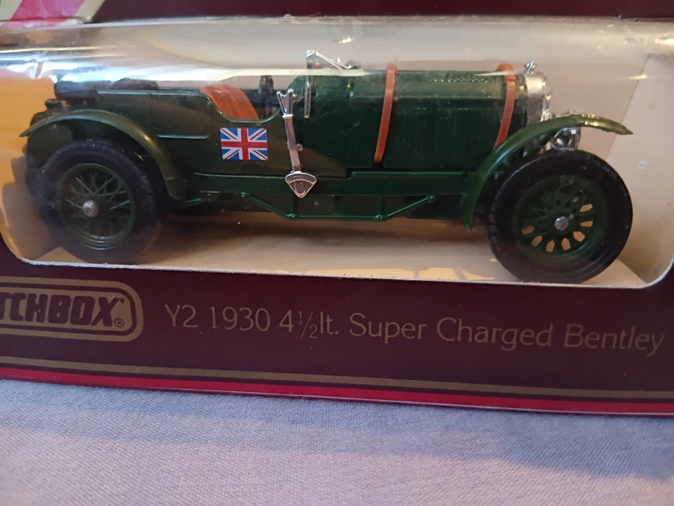 MATCHBOX MODELS OF YESTERYEAR MADE IN U.K.  1930 41/2 LT SUPER CHARGED BENTLEY - image 2 of 3