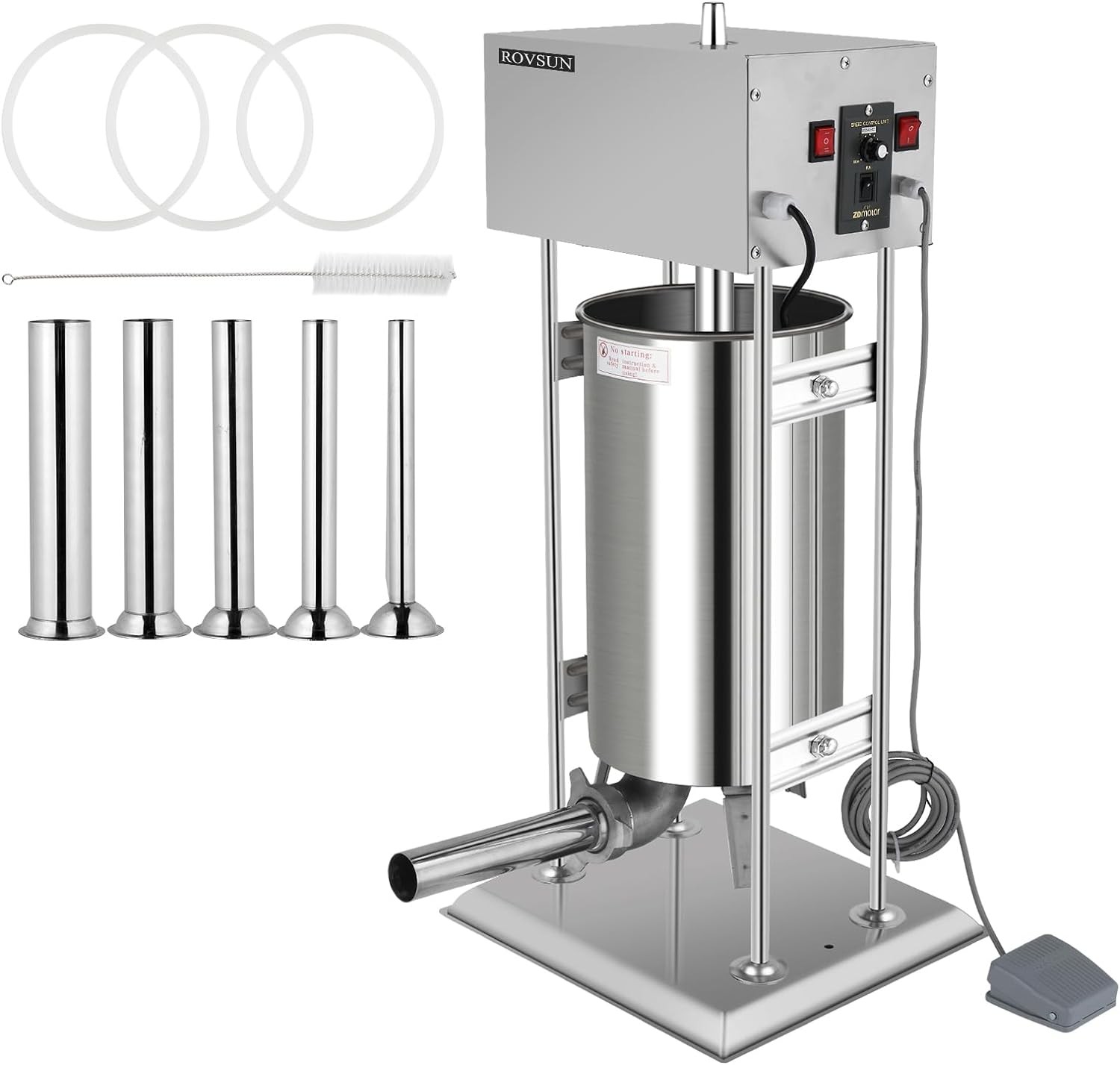 10L Electric Sausage Stuffer Maker, Vertical Electric Stuffer Adjustable Speed