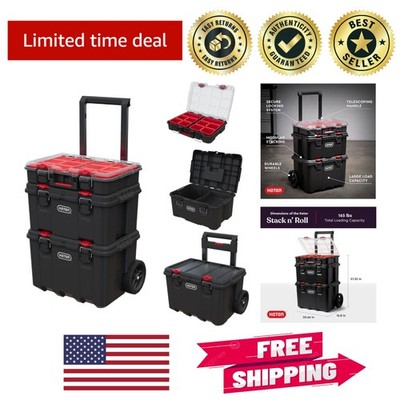 Interlocking Modular Rolling Tool Organizer with Wheels - Maximize Your Garage
