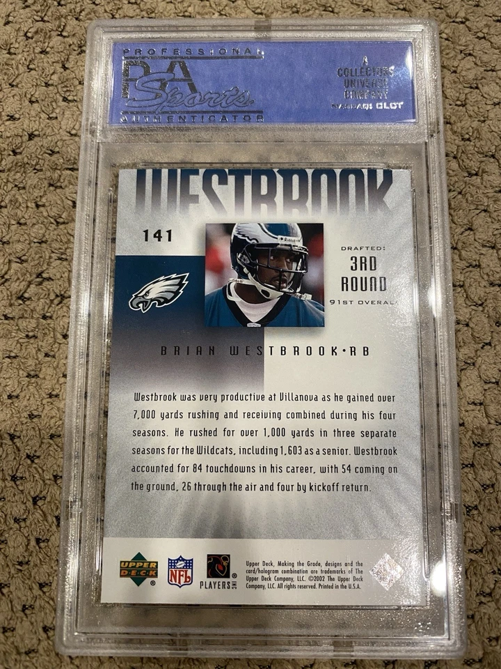 2002 Upper Deck Graded - Making the Grade Brian Westbrook #141 059/700 (RC) - Image 2 of 4