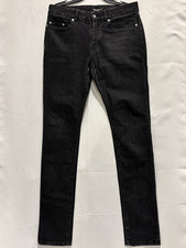 Saint Laurent Paris Men's Black Charcoal Wash Denim Skinny Slim Low Rise Jeans