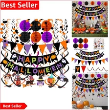 Geometric Paper Halloween Decorations: Bunting & Honeycomb Balls Galore!