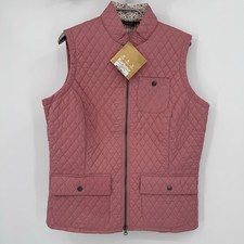Barbour Pink Brush Quilted Gilet Full Zip Vest w/ Pockets US 12 Women's or UK 16