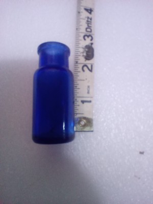 Antique Vtg. BROMO-SELTZER Cobalt EMERSON DRUG Medicine  BOTTLE Baltimore 2.5''