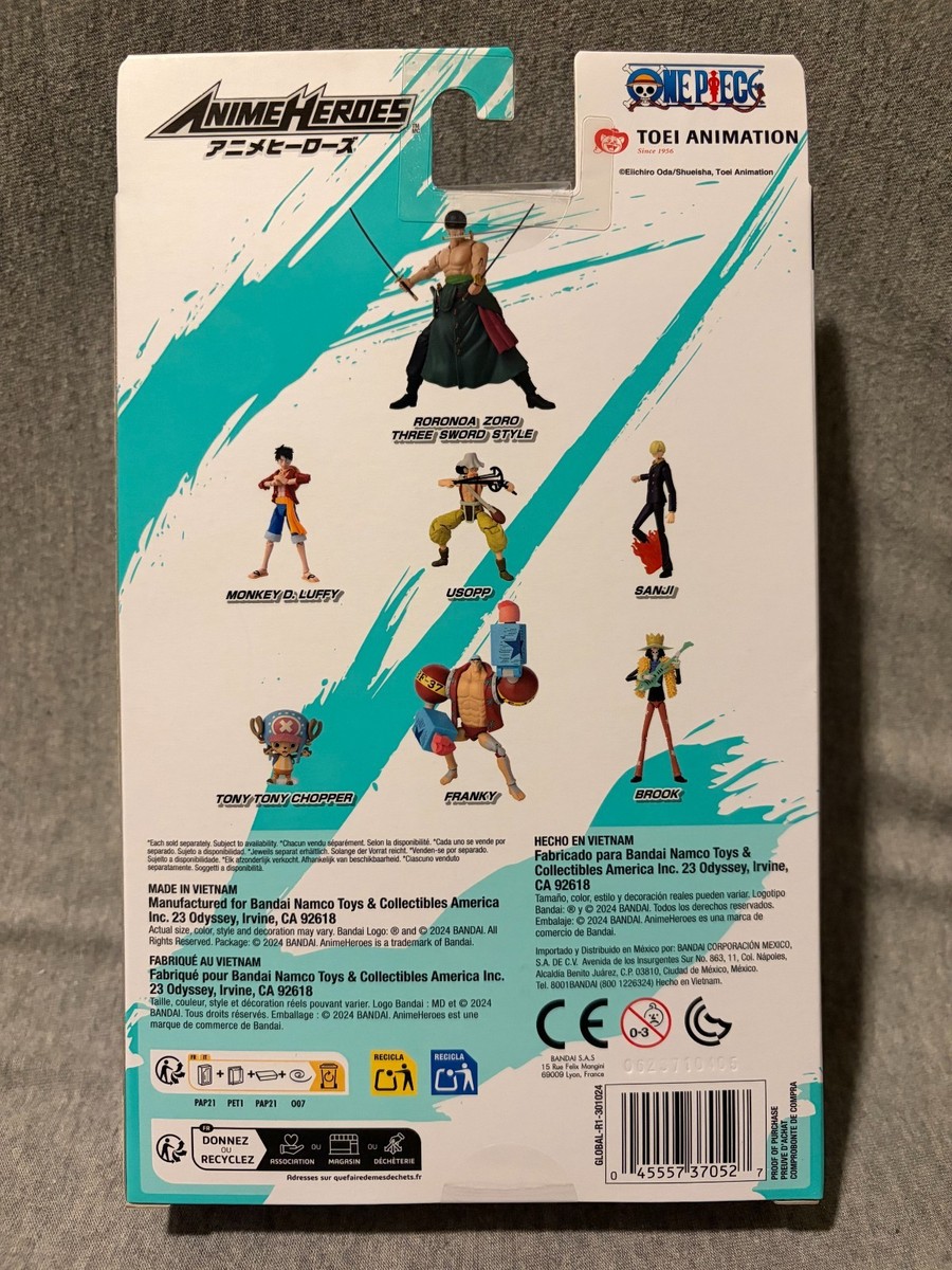 Anime Heroes One Piece Roronoa Zoro Three Sword Style 6.5
