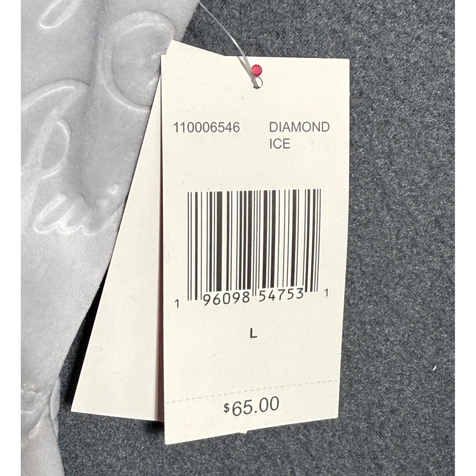Sudadera con Capucha Juicy Couture Terciopelo Cremallera Gris Diamante Logo Hielo Corona Talla L Nueva Foto 4 de 4