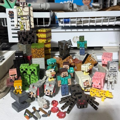 Minecraft Jazwares HUGE LOT 45 + Zombie Mobs Animals Blocks Accessories Figures