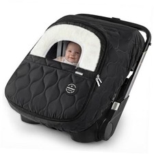 Winter Baby Car Seat Cover, Waterproof, Windproof Warm Fleece Breathable Black