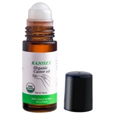 Castor Oil Roll on in Glass Bottle, Certified Organic Castor Oil Roller for B...