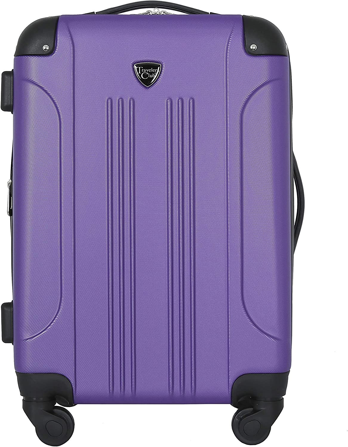 Chicago Hardside Expandable Spinner Luggage, Purple, 22" Car
