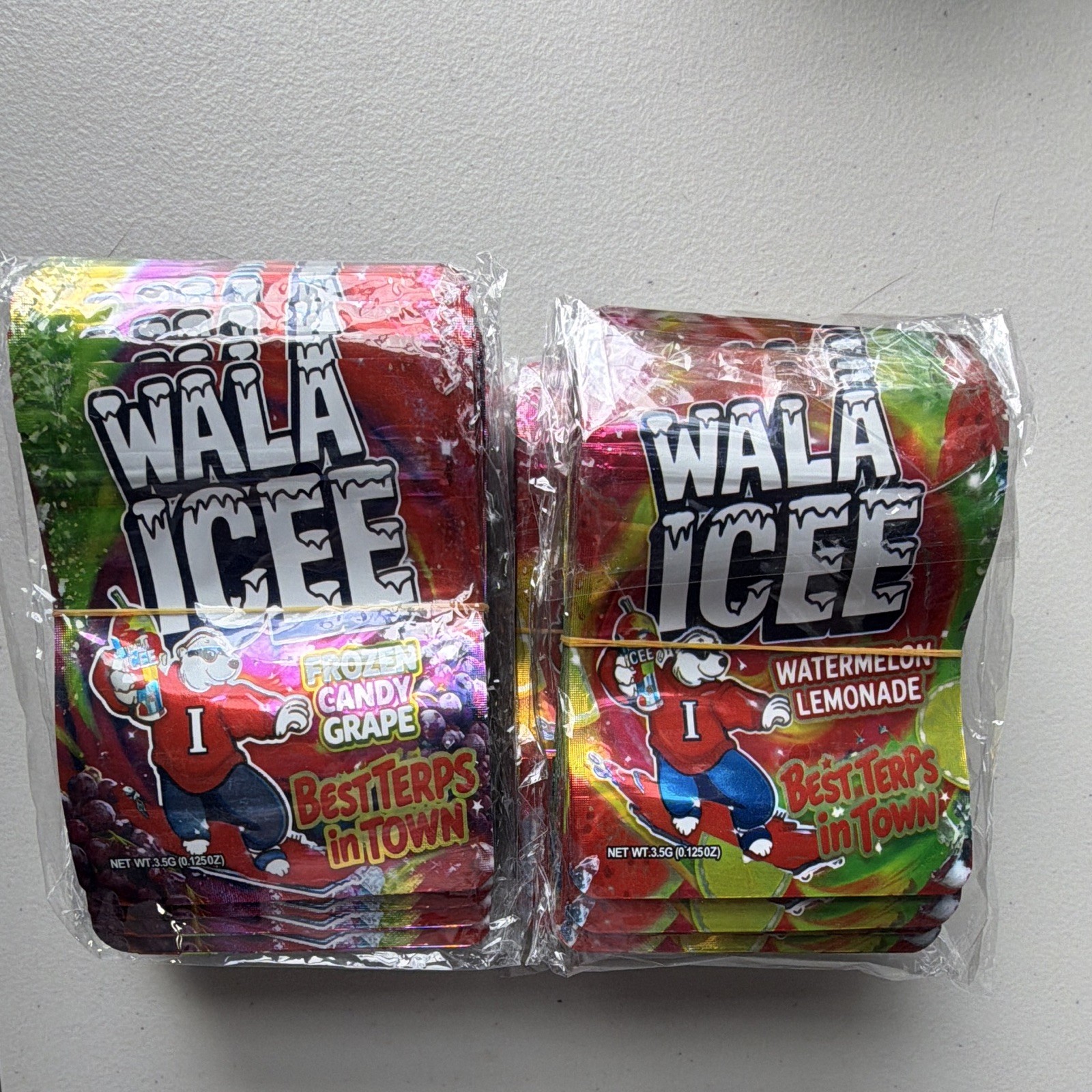 200 piezas - Bolsas de Mylar holográficas de 3,5 g diseños WALA ICEE, paquetes exóticos sellables
